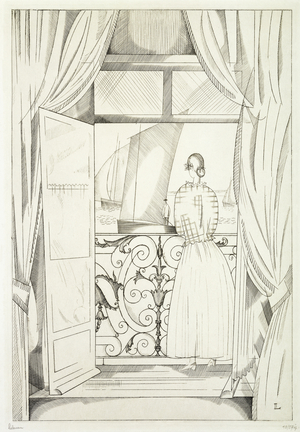 The Balcony over the Sea; Le Balcon sur la Mer, 1923 (engraving)