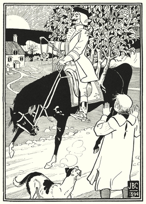 Illustration for the Adventures of Baron Munchausen (engraving)