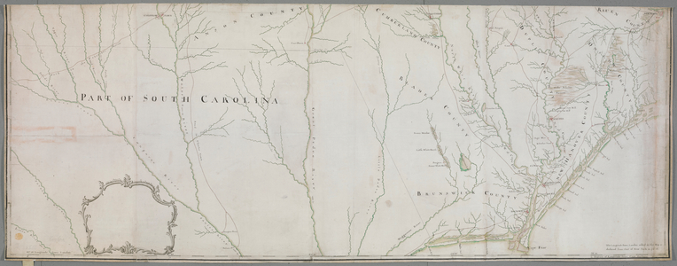 A map of the southern part of North Carolina