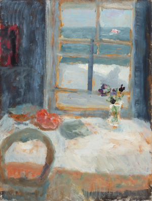 St Ives School of Painting Still Life in Window, 2014 (oil on board)
