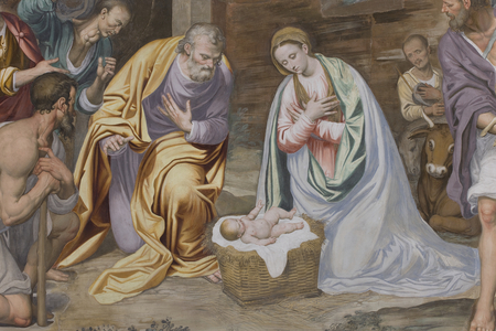 Adoration of the Shepherds, 1578-82 (fresco) (detail of 3497111)