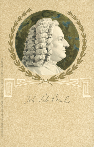 Johann Sebastian Bach, German composer (chromolitho)