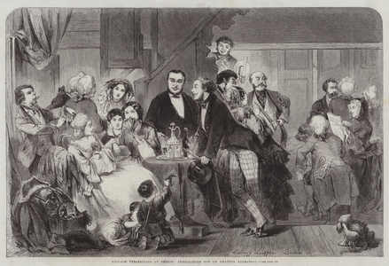 Private Theatricals at Berlin, Preparation for an Amateur Rehearsal (engraving)
