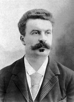 France: Guy de Maupassant (1850 - 1893), portrait by Nadar (Gaspard-Felix Tournachon, 1820 - 1910), 1888