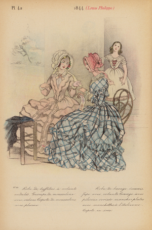 French fashion: 1844, Louis-Philippe (colour litho)
