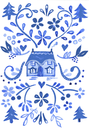 Blue Cottage, 2017 (watercolour)