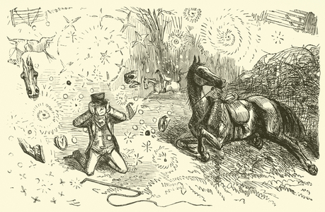 Fall while hunting (engraving)