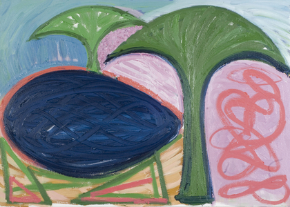 Loch and trees, 2007 (oil on canvas)