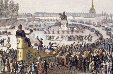 1st celebration of Liberty in Paris on april 15, 1792, (engraving)