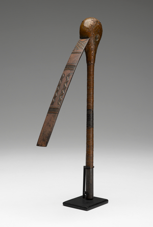 Ceremonial Adze, early 20th century (wood sheathed in copper; copper blade)