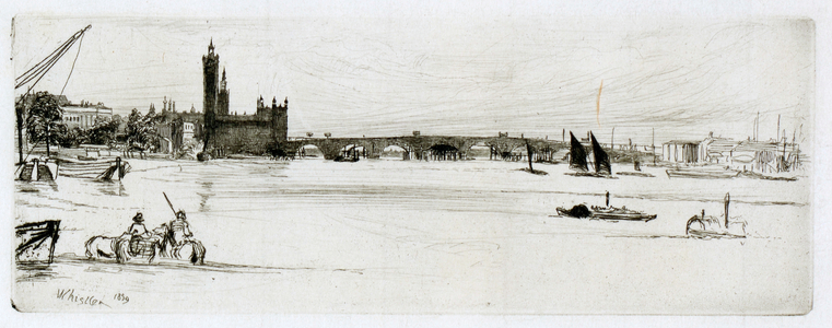 Old Westminster Bridge, 1859 (etching)