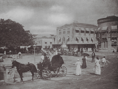 Barbados: Trafalgar Square, Bridgetown (b/w photo)