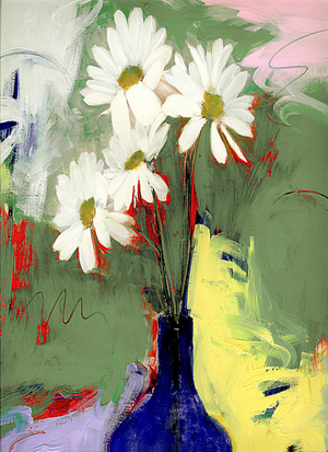 Daisies on Green 2003 Patricia Brown (20th C. American) Oil Private Collection