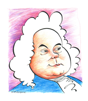 Georg Friedrich - George Frideric Handel - caricature of the German (later English) composer   John Minnion