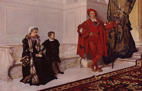 Awaiting an Audience (colour litho)
