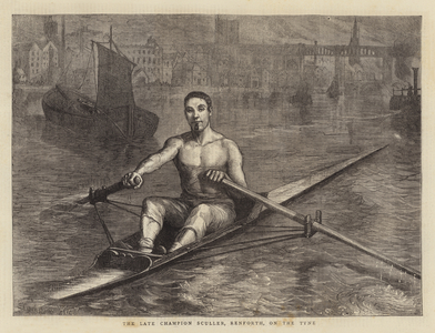 The Late Champion Sculler, Renforth, on the Tyne (engraving)