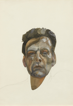 Self Portrait, 1974 (gouache & pencil on paper)