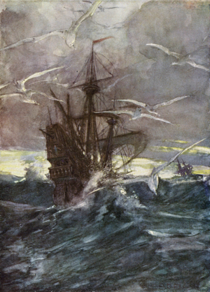 Dias in the "Roaring Forties" (colour litho)