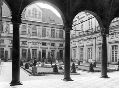 The Grotto Courtyard of the Residenz in Munich (b/w photo)