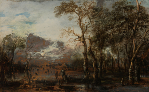 Wooded Landscape with a Hunter, 1642-1643 (oil on panel)