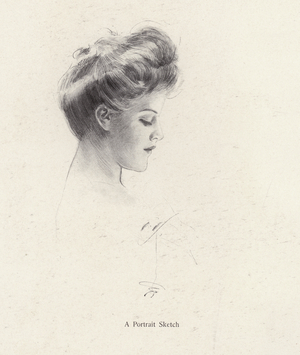 Portrait of a woman in profile (litho)