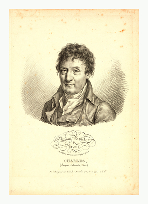 Head-and-Shoulders Portrait of French Balloonist Jacques Alexandre César Charles, Who Made the First Flight in a Hydrogen Balloon, Dec. 1, 1783.