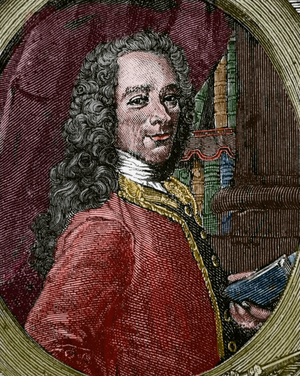Voltaire (1694-1778), Portrait (engraving)