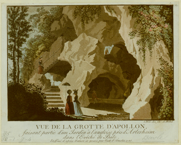 View of the Cave of Apollo, 1786 (hand-coloured etching & aquatint)