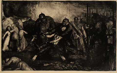 The Germans Arrive, 1918 (litho)