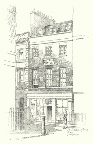 De Quincey's House, Soho (litho)
