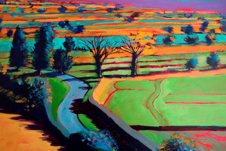 Afternoon #4 (detail), 2024 (acrylic on board)