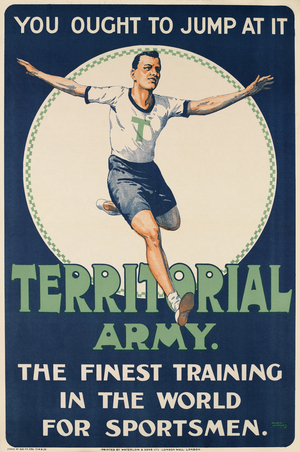 Territorial Army - You ought to jump at it, c.1919-20 (colour litho)