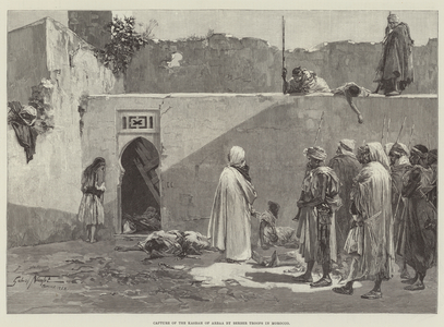 Capture of the Kasbah of Arbaa by Berber Troops in Morocco (engraving)