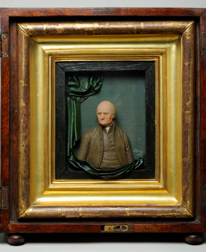 Bust of Richard Reynolds, 1810 (coloured wax & wood)