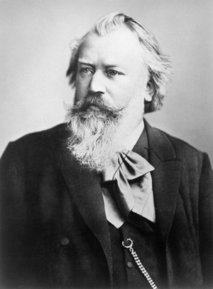BRAHMS, Johannes portrait. German composer (b/w photo)