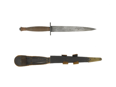 Fairbairn-Sykes fighting knife, 3rd pattern, 1943, carried at Normandy Landings, Sgt S Scott, No 3 Commando, 1944 (photo)