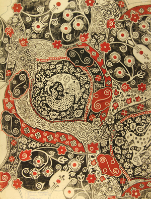 Textile Design, 1971 (gouache on paper)