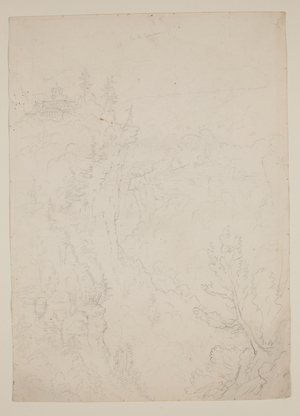 On the Genesee, 1839 (pencil on paper)