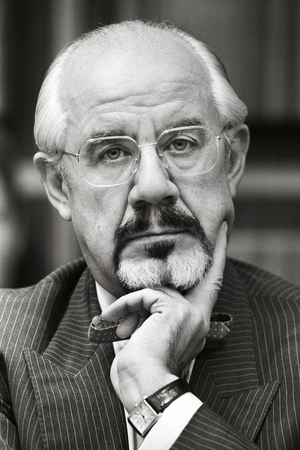 Press conference with Federal Minister, 1989 (photo)