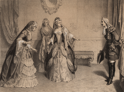 Farewell of the Princess of Ursins in Jadraque on December 23, 1714. ... (engraving)
