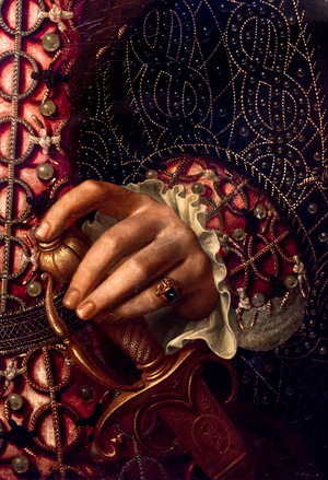 Portrait of François I,1530 (oil on wood (walnut), transposed to canvas)