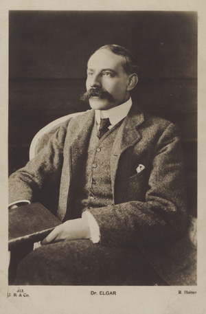 Sir Edward Elgar, English composer (b/w photo)