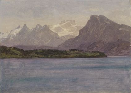 Alaskan Coast Range, c.1889 (oil on paper mounted on paperboard)