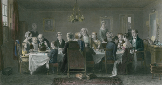 The Christmas Pudding (colour litho)