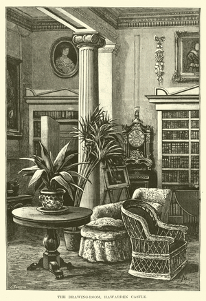 The Drawing-Room, Hawarden Castle (engraving)