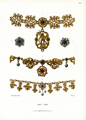 Late Gothic Goldsmith Works and Jewelry Chains (chromolitho)
