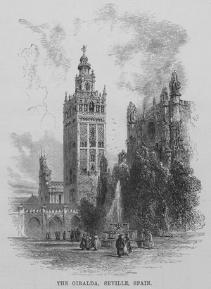 The Giralda, Seville, Spain (engraving)