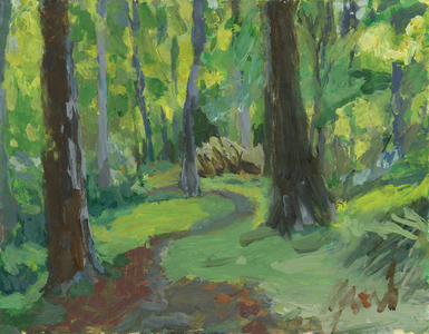 Woodland pathway, 2023 (acrylic on paper)