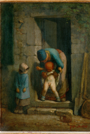 Motherly precaution (painting on canvas)