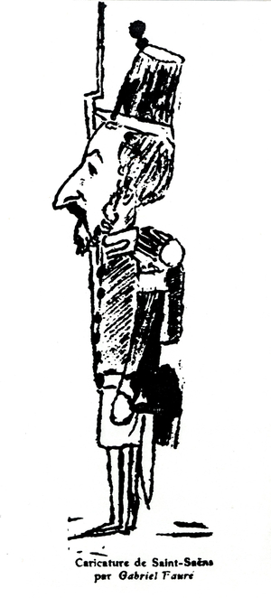 Camille Saint- Saens -caricature by Fauré
